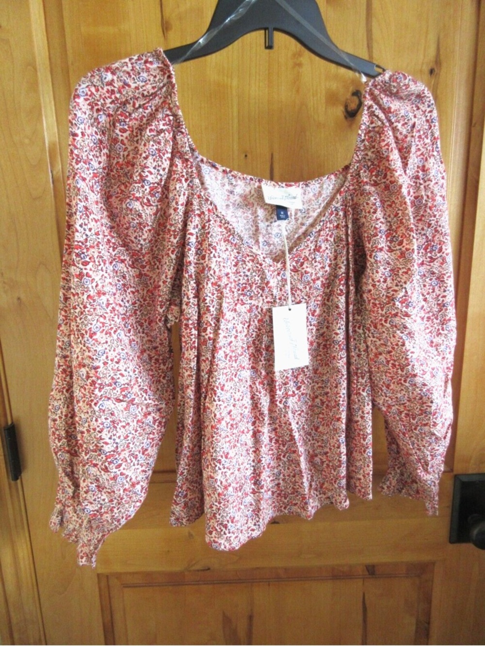 Universal Thread Floral Scoop-Neck Blouse - Peach Multi